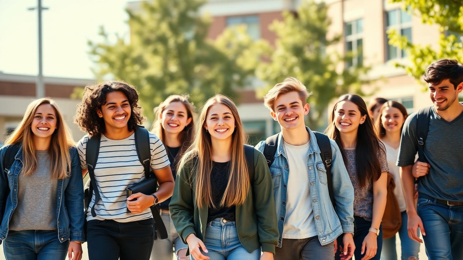 Students walking together on campus